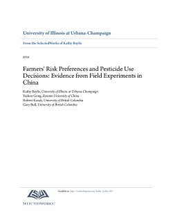 Farmers` Risk Preferences and Pesticide Use