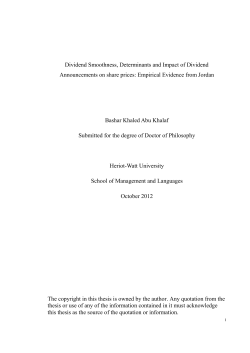 5. Empirical Investigation Of The Impact of Dividend Announcements
