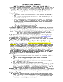 co-ed &ndash; slow pitch softball league