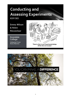 3.11 Conducting and assessing experiments