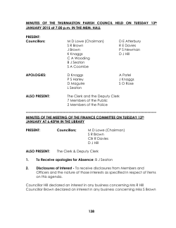 Full Parish Council Meeting Minutes - January 2015