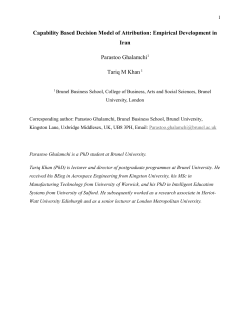 Capability Based Decision Model - Brunel University Research