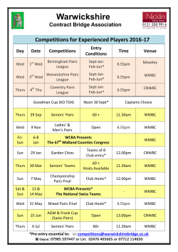 Competitions for Experienced Players