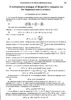 A multiplicative analogue of the Bergstrom inequality for a matrix