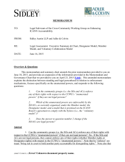 Revised Summary Chart and Governance Chart
