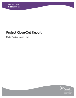Project Close Out Report Template