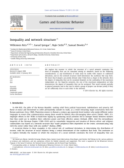 Inequality and network structure