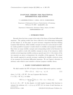 Lyapunov Theory for Fractional Differential Equations