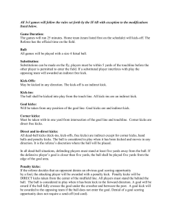 3v3 games will follow the rules set forth by the IFAB with exception to