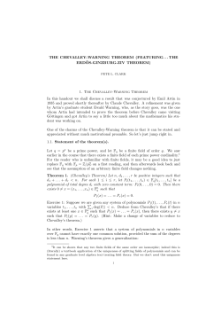 THE CHEVALLEY-WARNING THEOREM