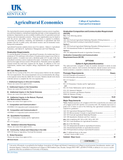 Agricultural Economics - University of Kentucky