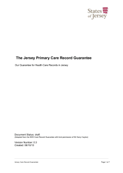 Document Status: draft (Adapted from the NHS Care Record