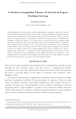 A Pattern-recognition Theory of Search in Expert Problem Solving