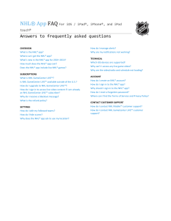 NHL App FAQ iOS