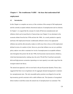 Chapter 4 The troublesome NAIRU - Centre of Full Employment and