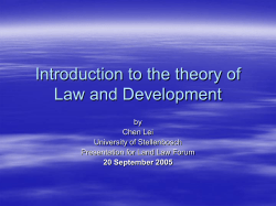 Introduction to the theory of Law and Development
