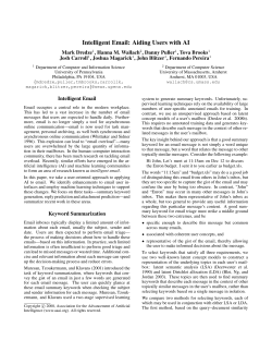 Intelligent Email: Aiding Users with AI