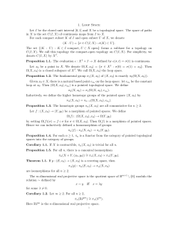 1. LooP SPACE Let I be the closed unit interval [0,1] and X be a