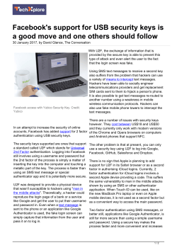 Facebook`s support for USB security keys is a good move and one
