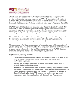 RFP Development Worksheet