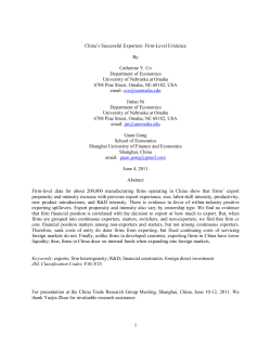 China`s Successful Exporters: Firm-Level Evidence By Catherine Y
