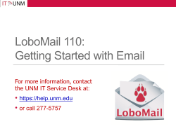 LoboMail 110: Getting Started with Email