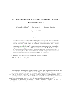 Can Creditors Restrict Managerial Investment Behavior in
