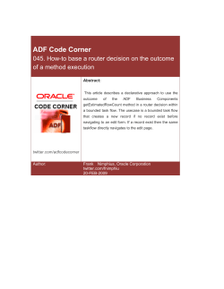 ADF Code Corner: How-to base a router decision on the outcome of