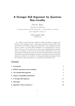A Stronger Bell Argument for Quantum Non-Locality - Philsci
