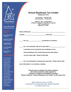 SRTC Form - Children`s Coalition for Northeast Louisiana