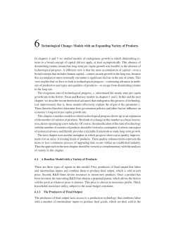 Models with an Expanding Variety of Products