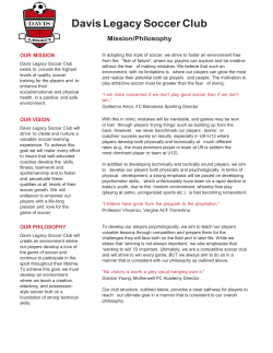 Mission/Philosophy - Davis Legacy Soccer Club