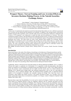 Prospect Theory - Dedan Kimathi University of Technology