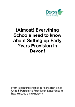 setting up early years provision in schools