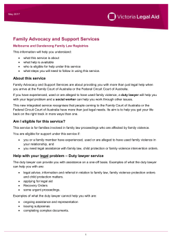 Family Advocacy and Support Services