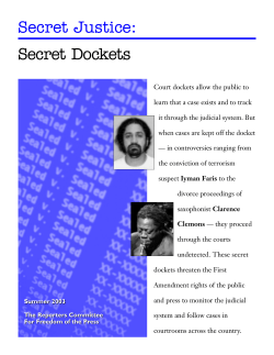 Secret Dockets.p65 - Reporters Committee for Freedom of the Press