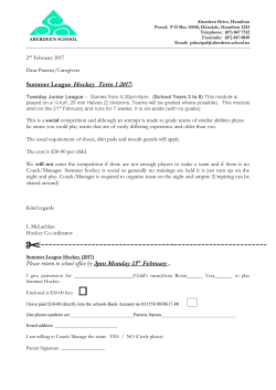 Summer League Hockey Term 1 2017