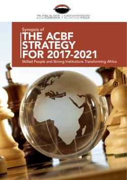 the acbf strategy for 2017-2021 - The African Capacity Building