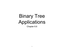 Binary Tree Applications