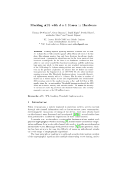 Masking AES with d + 1 Shares in Hardware