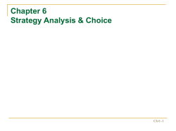 Chapter 1 The Nature of Strategic Management