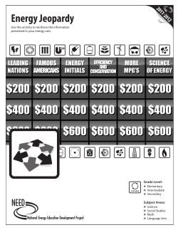 Energy Jeopardy - Green Education Foundation