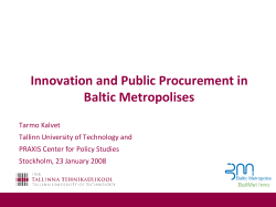 Innovation and Public Procurement in Baltic Metropolises