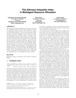 The Atkinson Inequality Index in Multiagent Resource Allocation