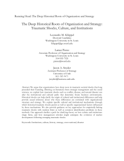 The Deep Historical Roots of Organization and Strategy: Traumatic