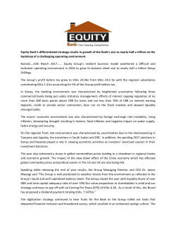 Equity Bank`s differentiated strategy results in growth of the Bank`s