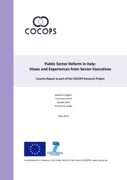 Public Sector Reform in Italy: Views and Experiences from