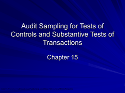 Chapter 15 &ndash; Audit Sampling for Tests of Controls and Substantive