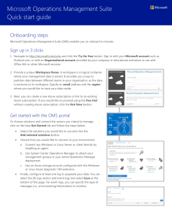 Microsoft Operations Management Suite Quick