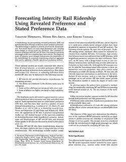 Forecasting Intercity Rail Ridership Using Revealed Preference and